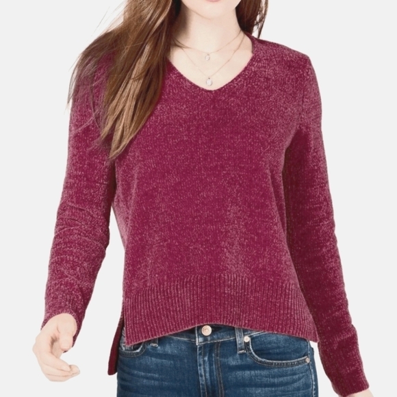 [Maison Jules] Women's Sweater Fushia Crystal Sweater Size Medium NWT - Picture 1 of 10